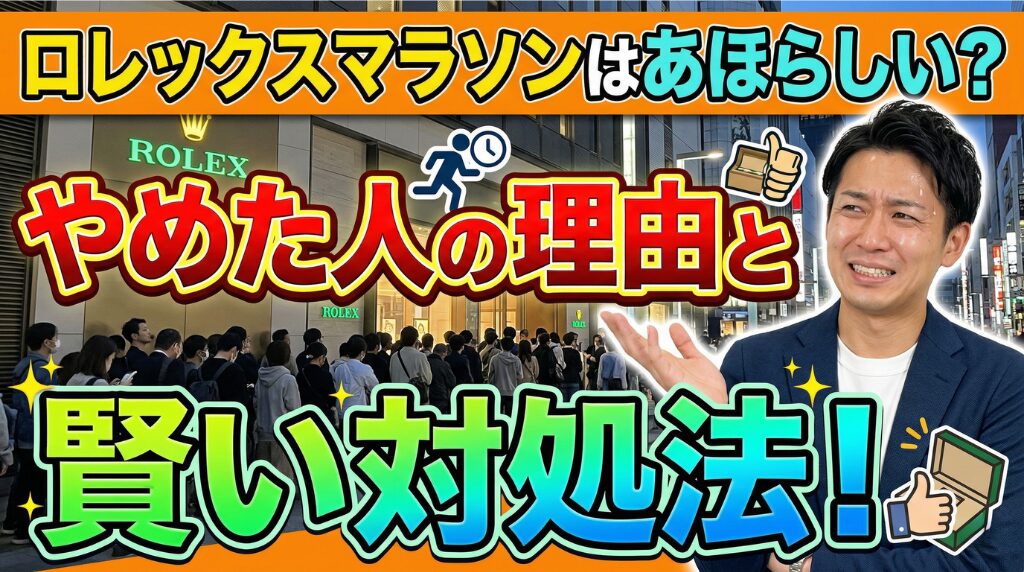 ロレックスマラソンがあほらしいと感じる理由とやめた人の賢い対処法